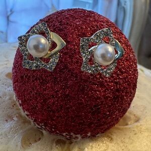 Trendy Jewels Silver and White Pearl Earrings